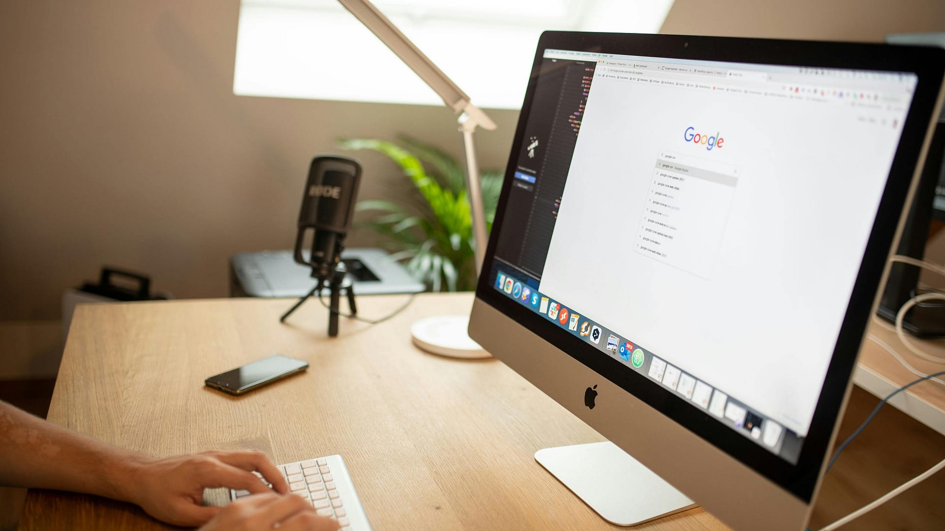 real-time input filtering -- a person browsing google on imac